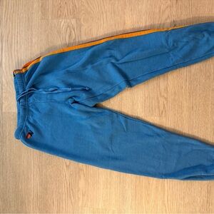 Aviator Nation Blue Track Pants with Orange Stripe